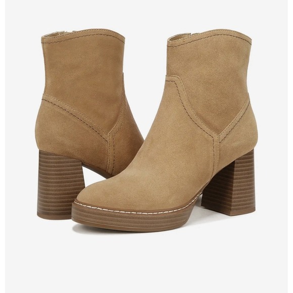 Naturalizer Womens Orlean Platform Ankle Boot Golden Caramel Suede 9.5M NWT - Picture 1 of 13